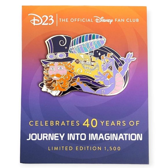 New Limited Edition Journey Into Imagination With Figment  Journey Into Imagination Disney D23 Pin: Dreamfinder and Figment
